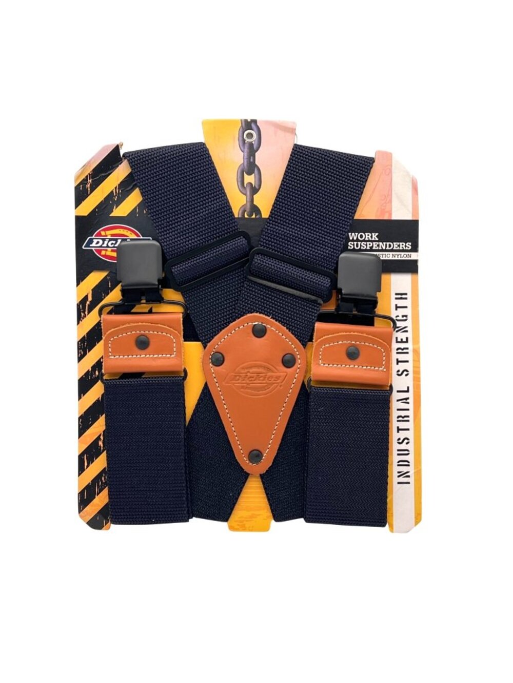 Dickies Industrial Strength Work Suspenders Ballistic Nylon & Leather Navy Blue
